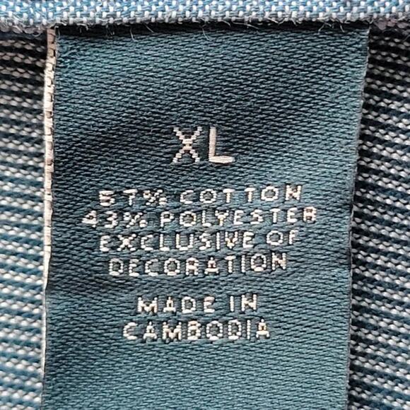 Perry Ellis Polo Shirt Teal Green Short Sleeve Collared Men Size XL Classic Fit - Picture 2 of 10